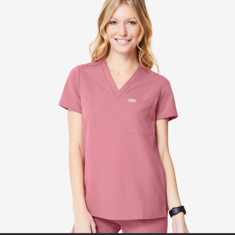 Figs Mauve Scrub Top